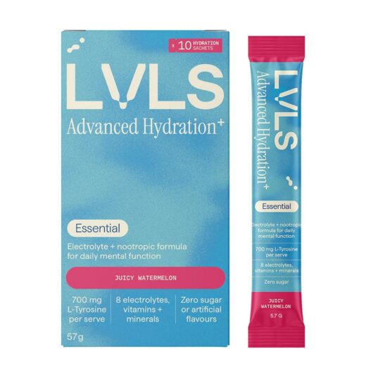 YOURLVLS Lvls Advanced Hydration+ Essential Electrolyte Powder Juicy Watermelon 10 Pack