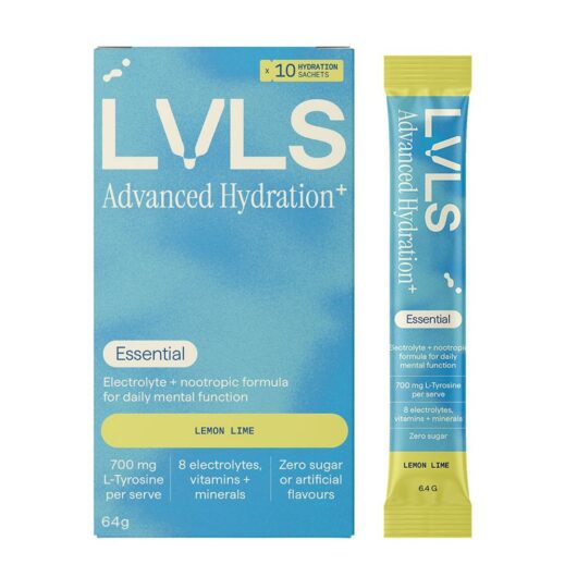 YOURLVLS Lvls Advanced Hydration+ Essential Electrolyte Powder Lemon Lime 10 Pack