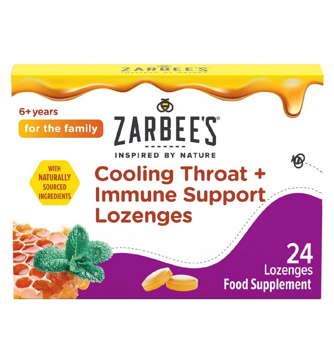 Zarbees Zarbee'S Cooling Throat + Immune Support Lozenges 24 Count