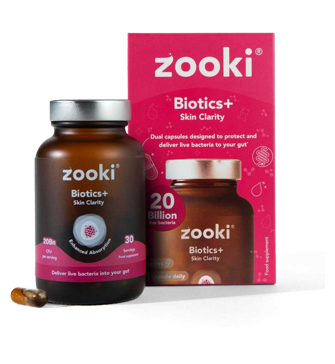 Zooki Biotics+ Skin Clarity Capsules 30S