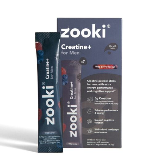 Zooki Creatine+ For Men, Wild Berry Flavour - 7 Sachets