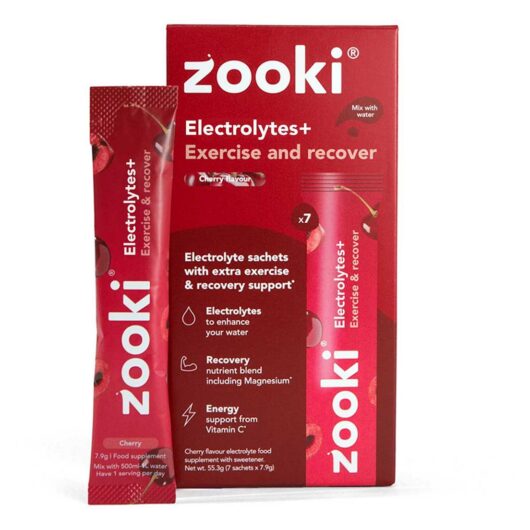 Zooki Electrolytes+ Exercise & Recover, Cherry Flavour - 7 Sachets