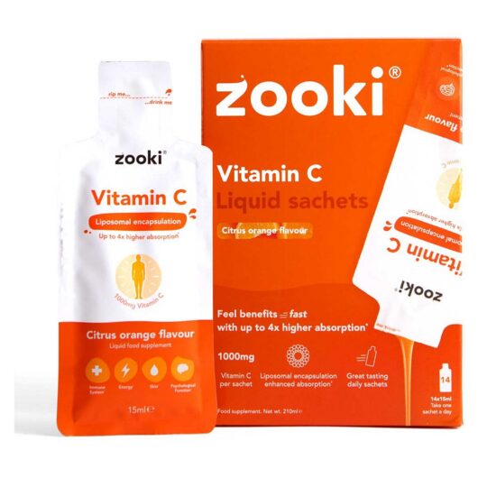 Zooki Liposomal Vitamin C 1000Mg Liquid Sachets Citrus Orange Flavour 15Ml 14S