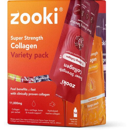 Zooki Super Strength Marine Collagen 11,000Mg, Variety Pack - 14X18.5Ml Liquid Sachets